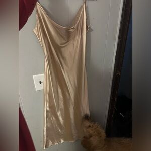 Elegant Gold Slip Dress
